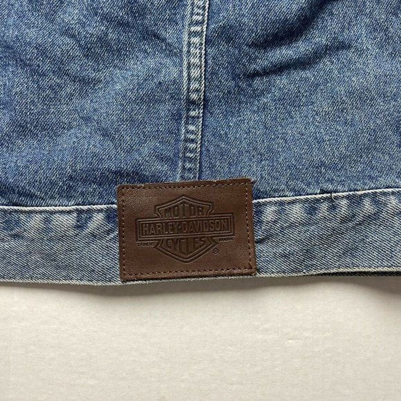 Vintage 90’s Harley Davidson Denim Jean Jacket Size Small Bike Made in USA - Picture 6 of 9